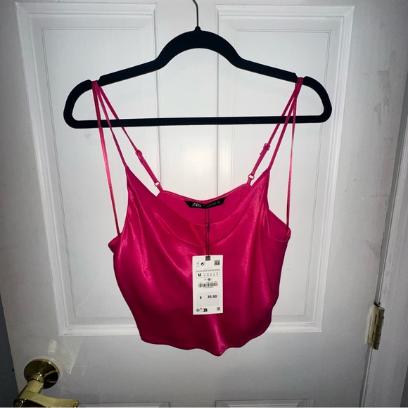 Zara cropped top hot pink - Picture 3 of 4